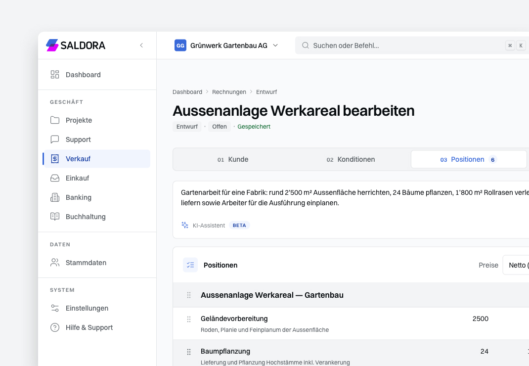 Professionelle Offerten in Sekunden.